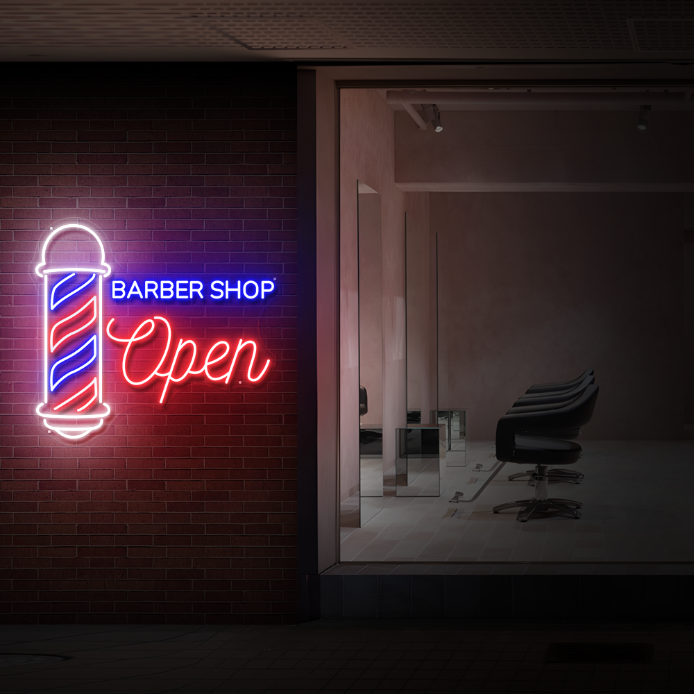 Barber Shop Open LED Neon Sign