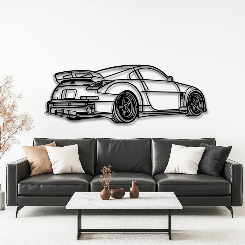 350Z Rear Profile Silhouette - Sports Car Metal Wall Art