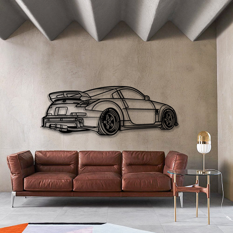 350Z Rear Profile Silhouette - Sports Car Metal Wall Art