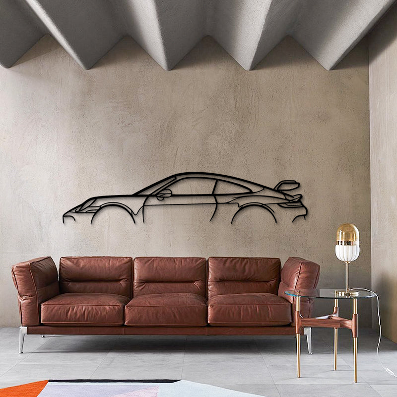 911 GT3 (992) Silhouette - Sports Car Metal Wall Art