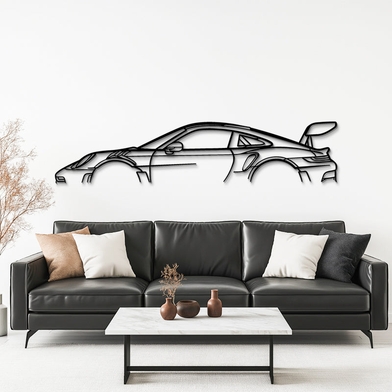 911 GT3 RS (992) Silhouette - High-Performance Sports Car Metal Wall Art