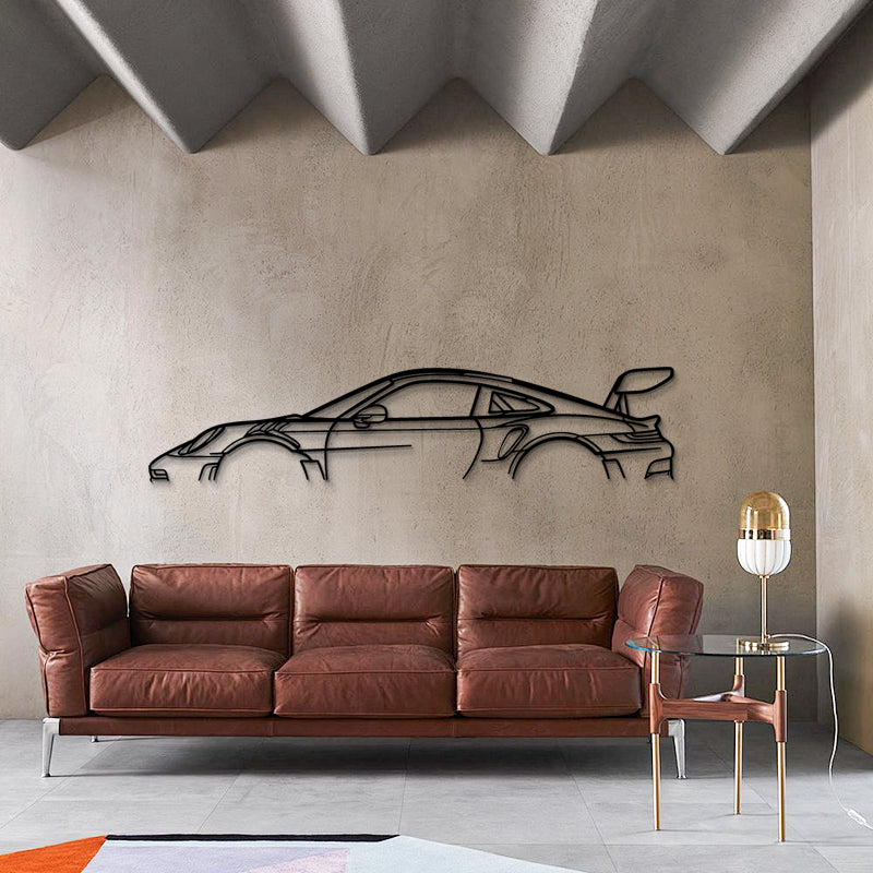 911 GT3 RS (992) Silhouette - High-Performance Sports Car Metal Wall Art
