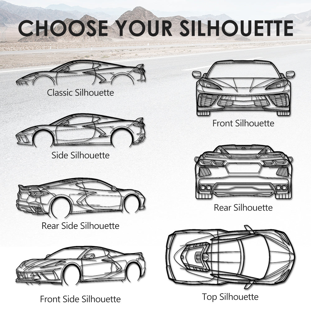 Custom Your Car Silhouette Metal Wall Art - Personalized Vehicle Wall Décor