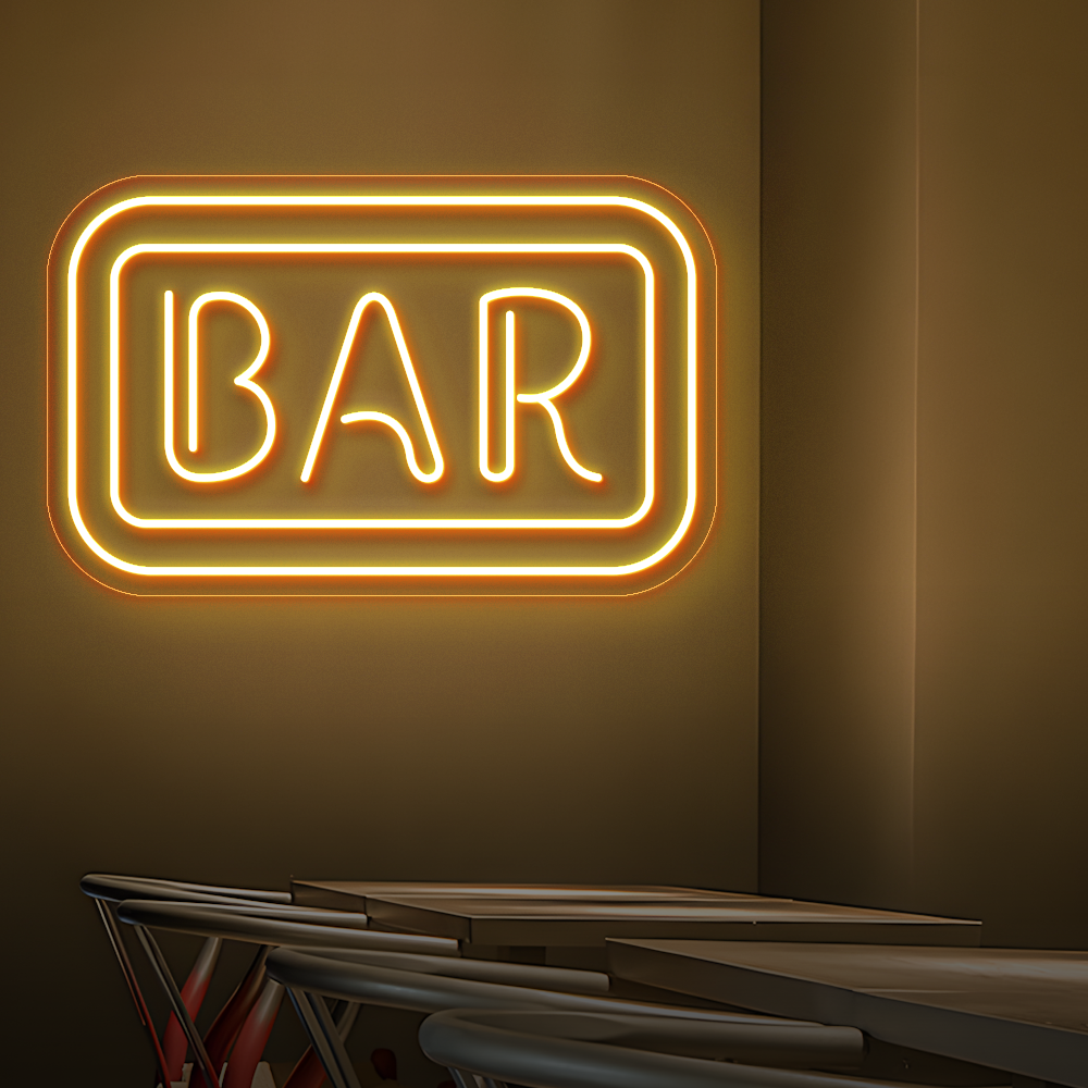 Bar LED Neon Sign - Stylish Wall Art for Clubs, Restaurants & Basement Bars