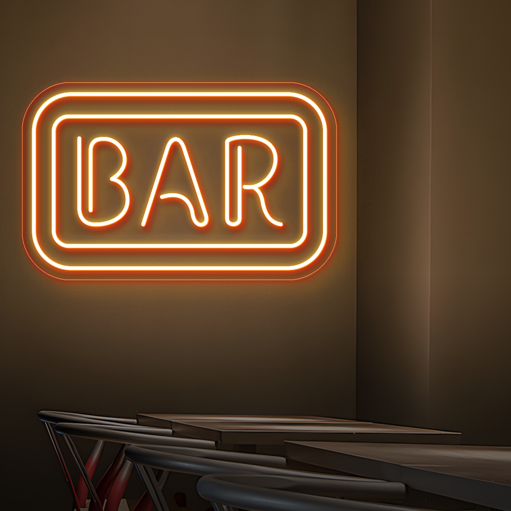 Bar LED Neon Sign - Stylish Wall Art for Clubs, Restaurants & Basement Bars