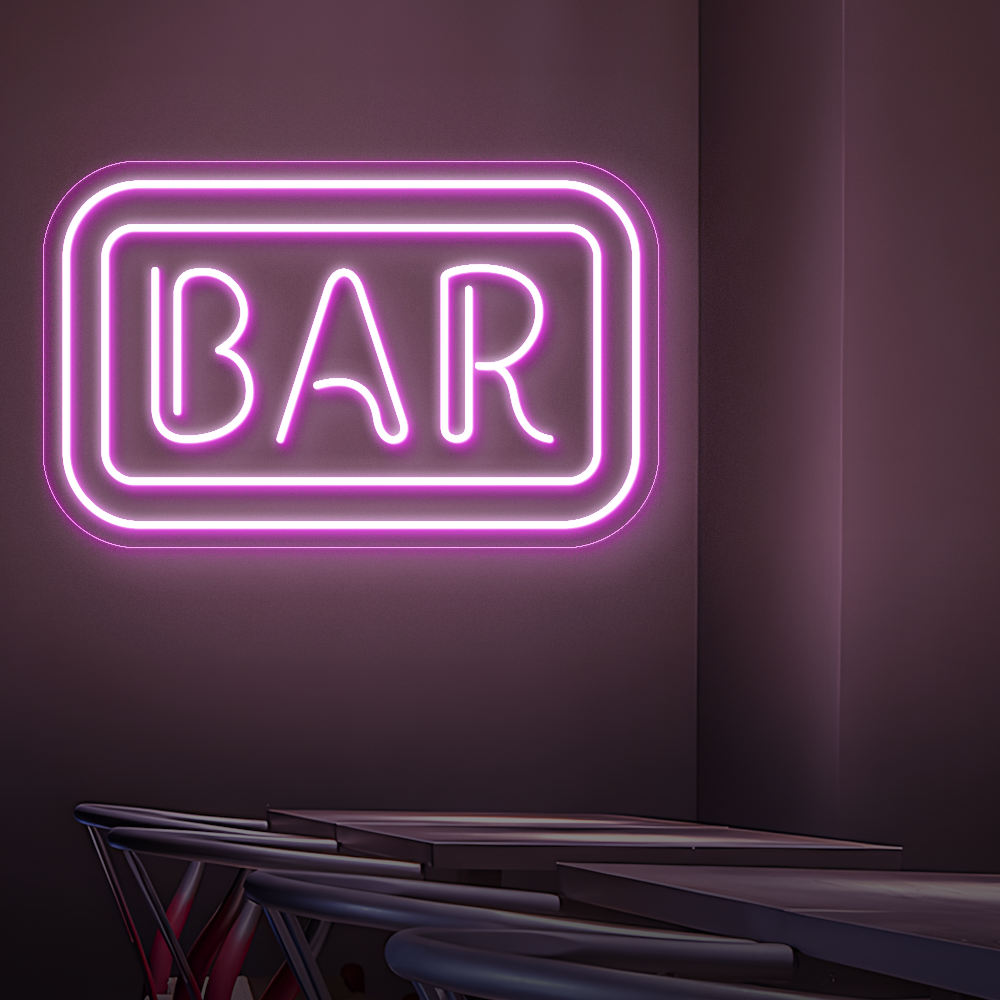 Bar LED Neon Sign - Stylish Wall Art for Clubs, Restaurants & Basement Bars