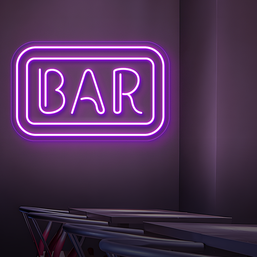 Bar LED Neon Sign - Stylish Wall Art for Clubs, Restaurants & Basement Bars