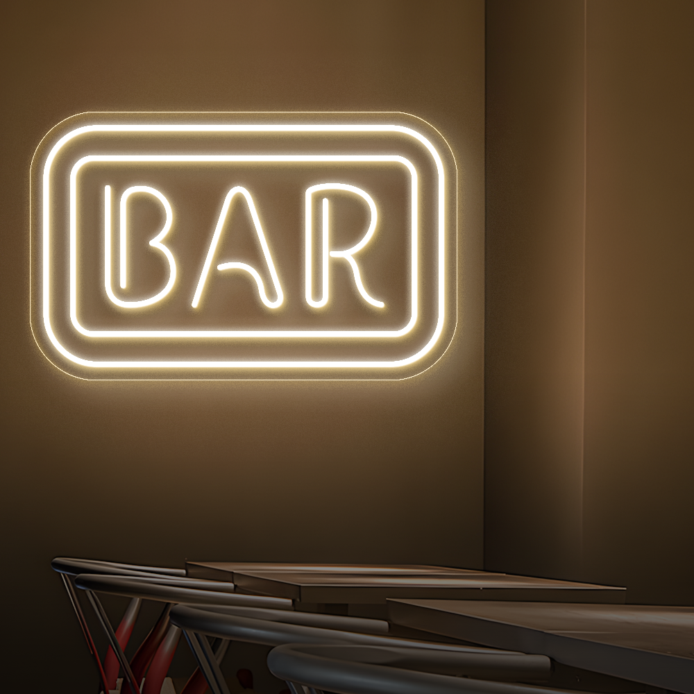 Bar LED Neon Sign - Stylish Wall Art for Clubs, Restaurants & Basement Bars