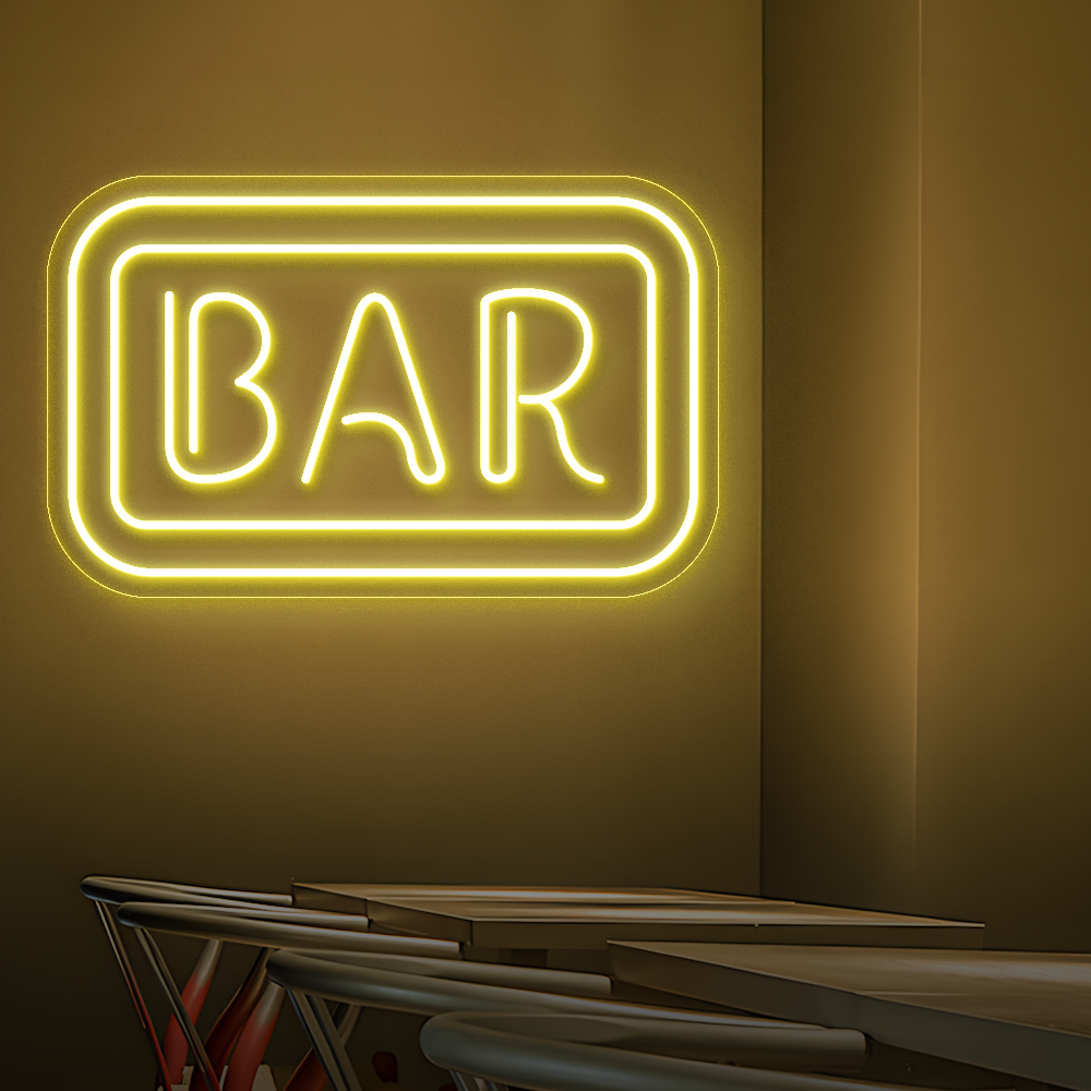 Bar LED Neon Sign - Stylish Wall Art for Clubs, Restaurants & Basement Bars