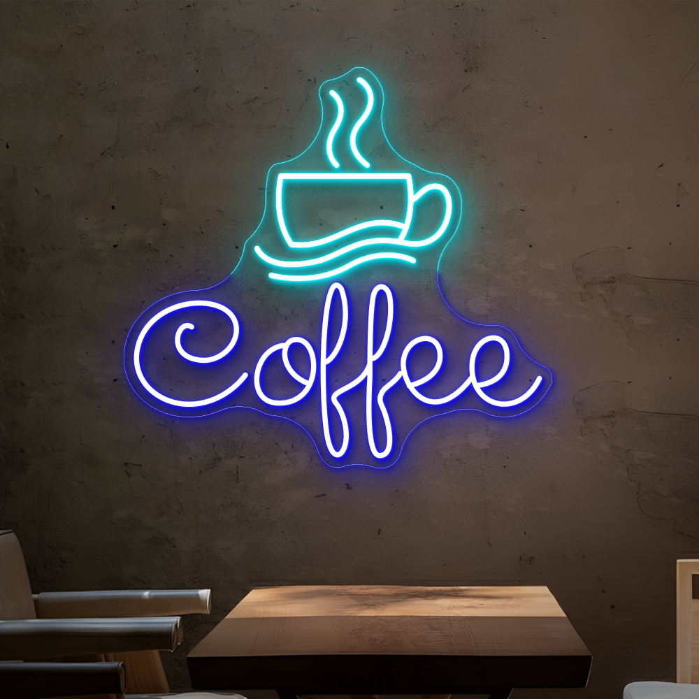 Hot Coffee & Cup Neon Sign – Perfect LED Neon Light for Coffee Lovers