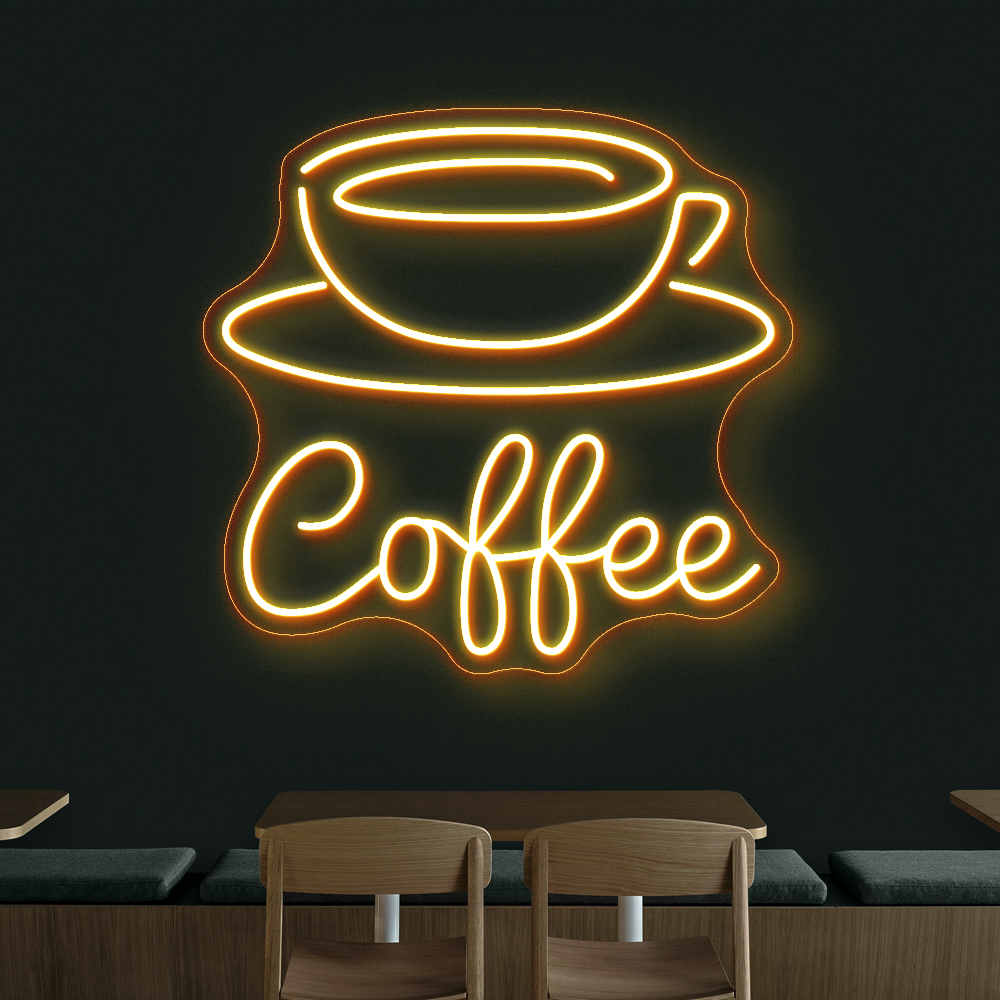 Coffee & Cup LED Neon Sign - Eye-Catching Light for Baristas and Coffee Corners