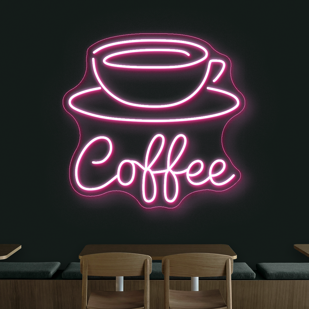 Coffee & Cup LED Neon Sign - Eye-Catching Light for Baristas and Coffee Corners