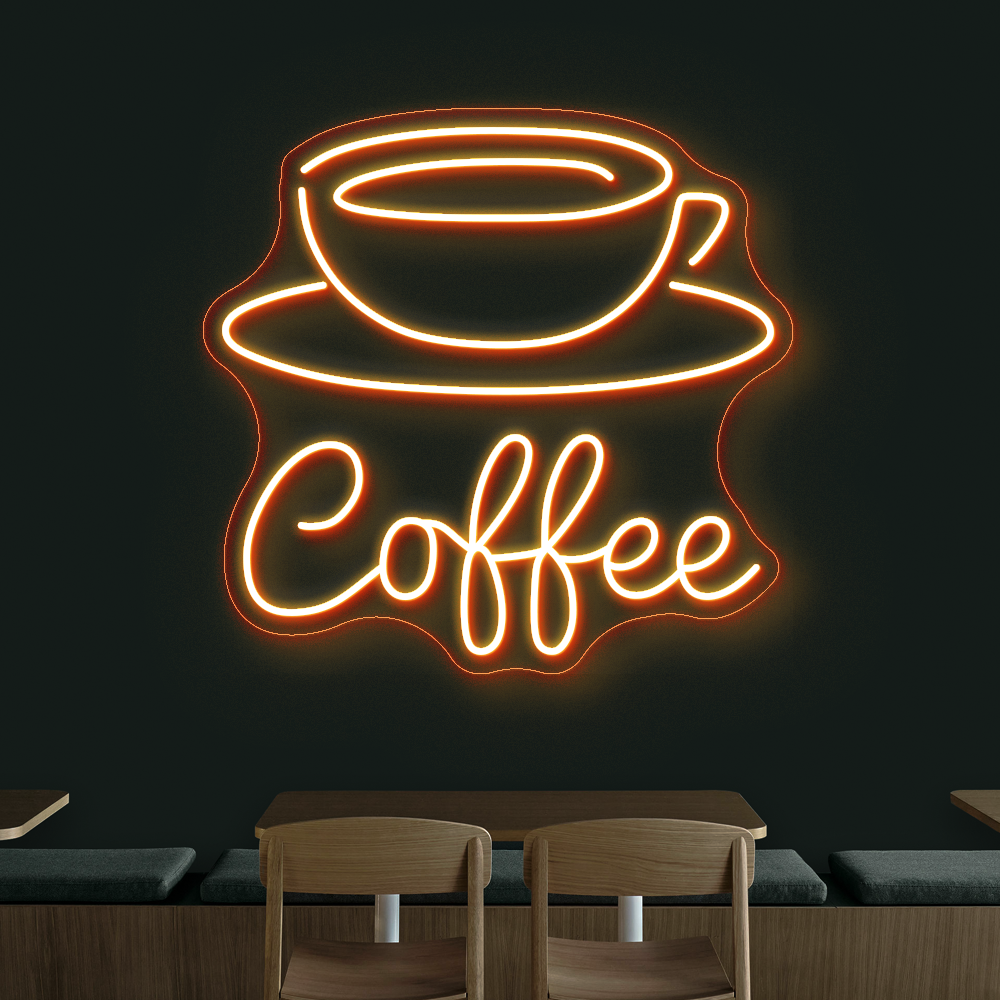 Coffee & Cup LED Neon Sign - Eye-Catching Light for Baristas and Coffee Corners
