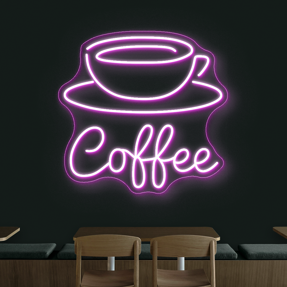 Coffee & Cup LED Neon Sign - Eye-Catching Light for Baristas and Coffee Corners