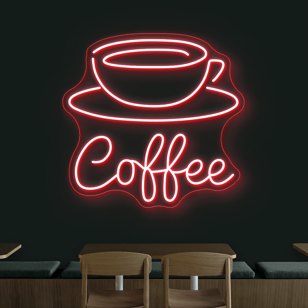 Coffee & Cup LED Neon Sign - Eye-Catching Light for Baristas and Coffee Corners
