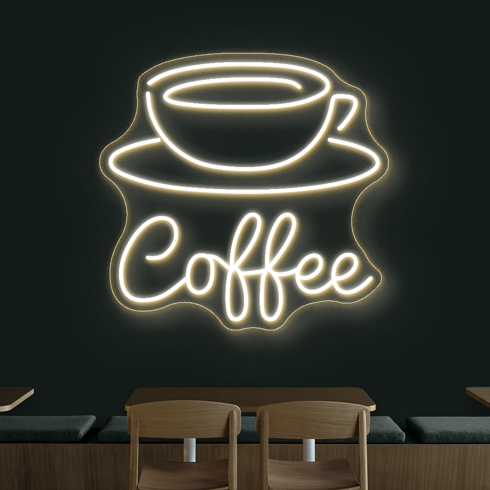 Coffee & Cup LED Neon Sign - Eye-Catching Light for Baristas and Coffee Corners
