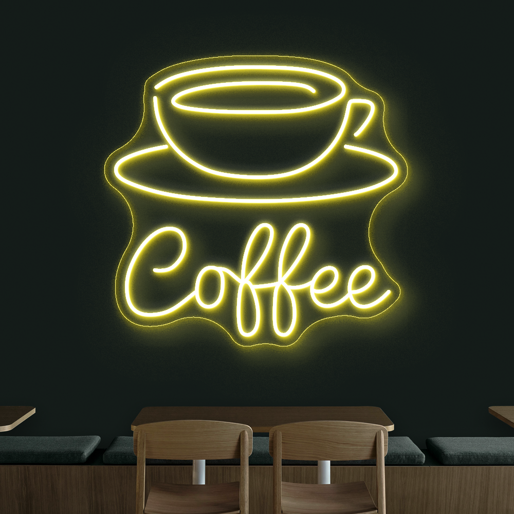 Coffee & Cup LED Neon Sign - Eye-Catching Light for Baristas and Coffee Corners