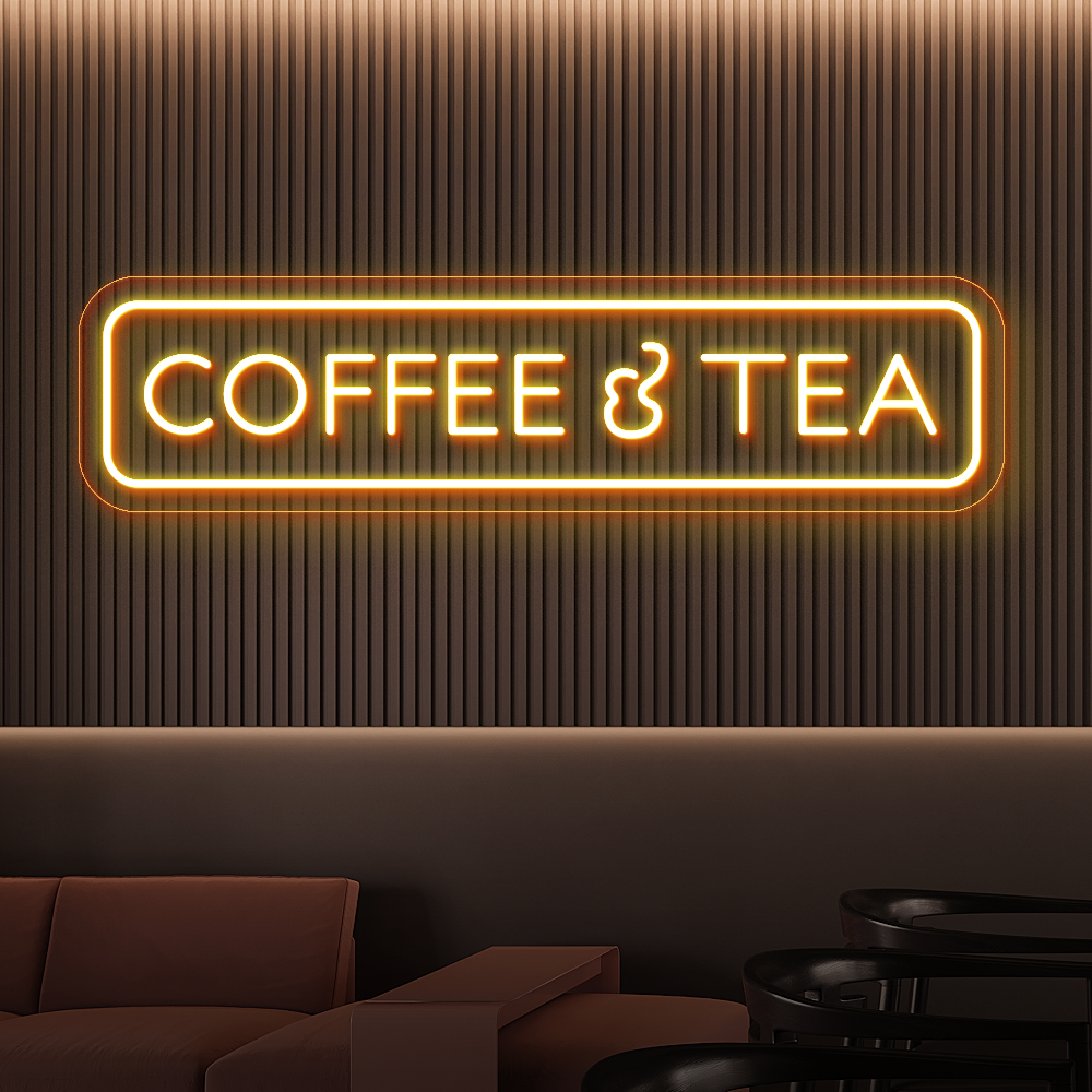 Kaffee- und Tee -LED -Neonschild - gemütliches Licht für Coffeeshops & Tea Rooms