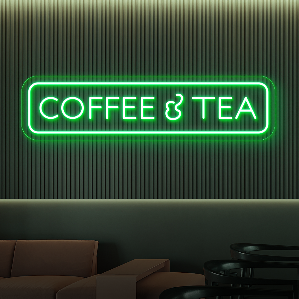 Coffee &Tea LED Neon Sign - Cozy Light for Coffee Shops & Tea Rooms