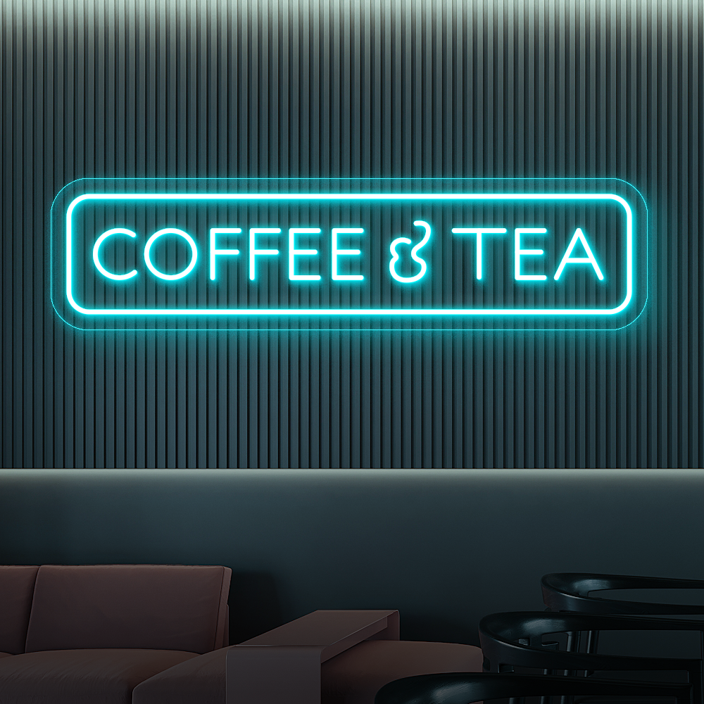 Coffee &Tea LED Neon Sign - Cozy Light for Coffee Shops & Tea Rooms