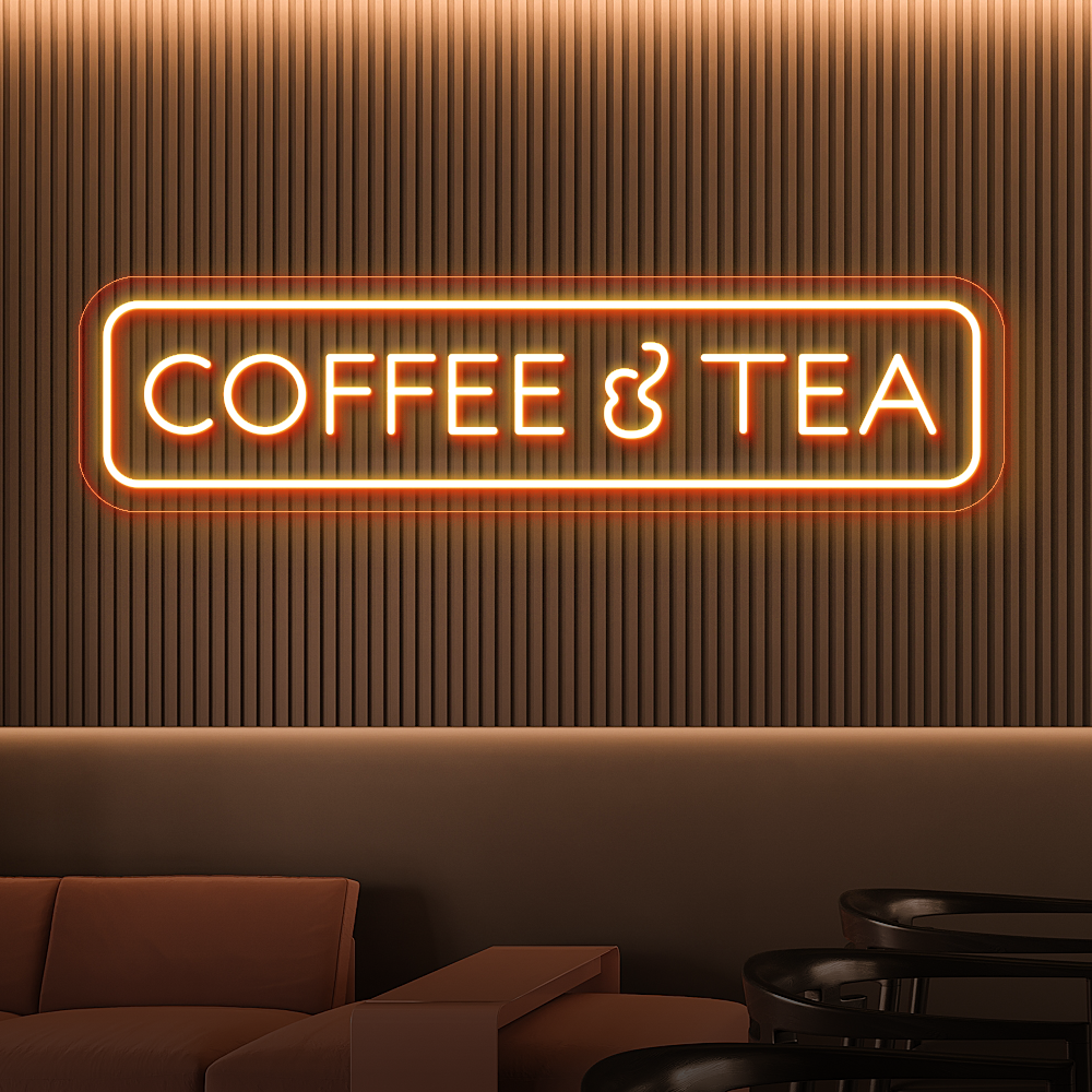 Coffee &Tea LED Neon Sign - Cozy Light for Coffee Shops & Tea Rooms