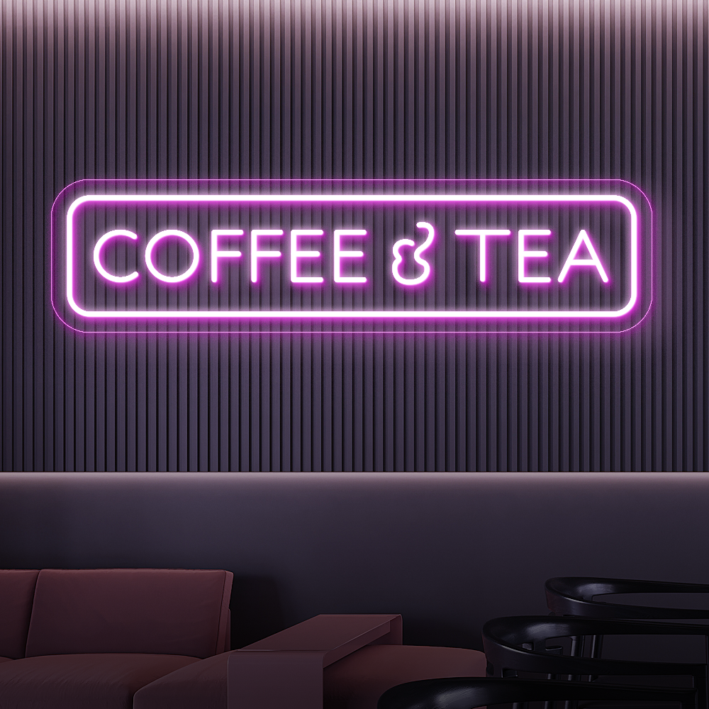 Coffee &Tea LED Neon Sign - Cozy Light for Coffee Shops & Tea Rooms