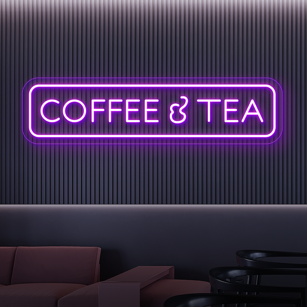 Coffee &Tea LED Neon Sign - Cozy Light for Coffee Shops & Tea Rooms