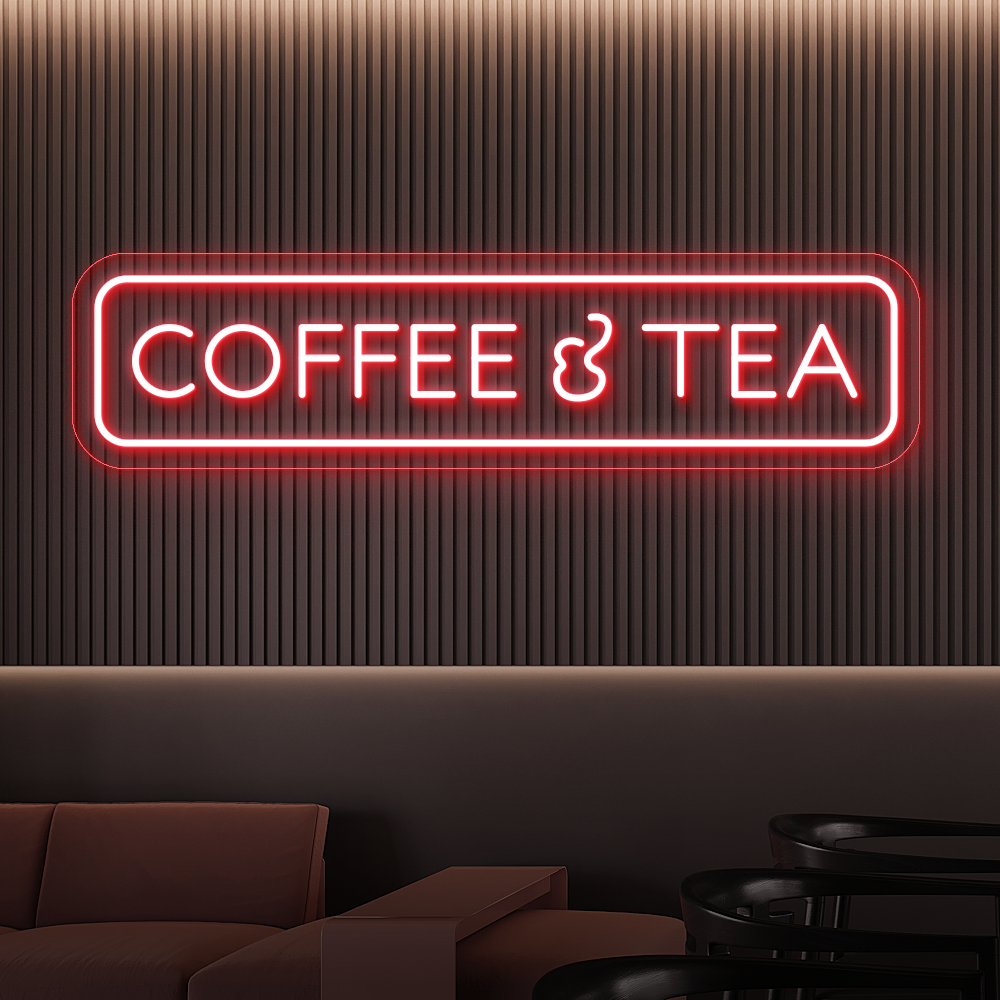 Coffee &Tea LED Neon Sign - Cozy Light for Coffee Shops & Tea Rooms