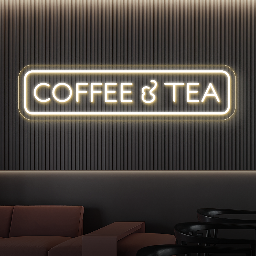 Coffee &Tea LED Neon Sign - Cozy Light for Coffee Shops & Tea Rooms