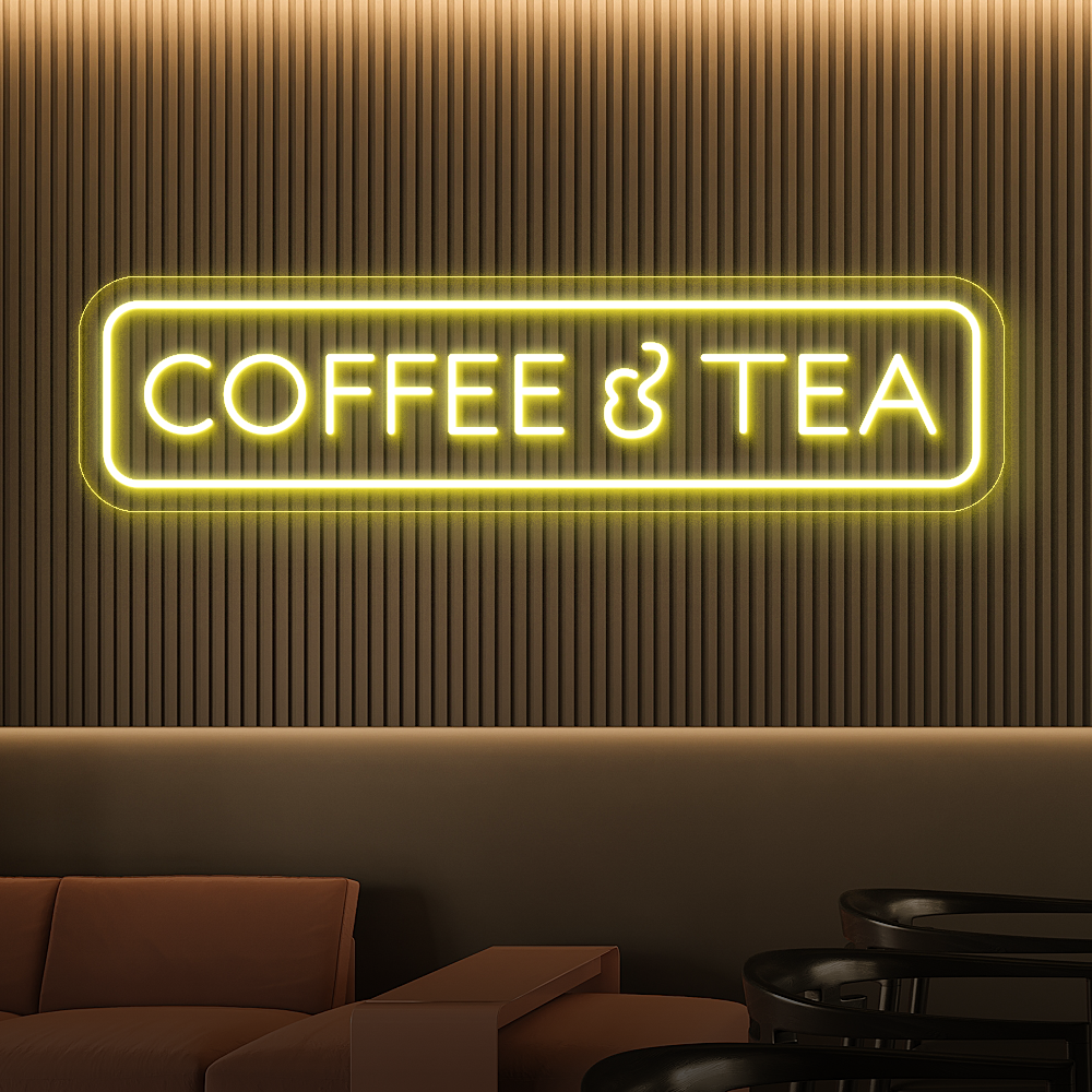 Coffee &Tea LED Neon Sign - Cozy Light for Coffee Shops & Tea Rooms