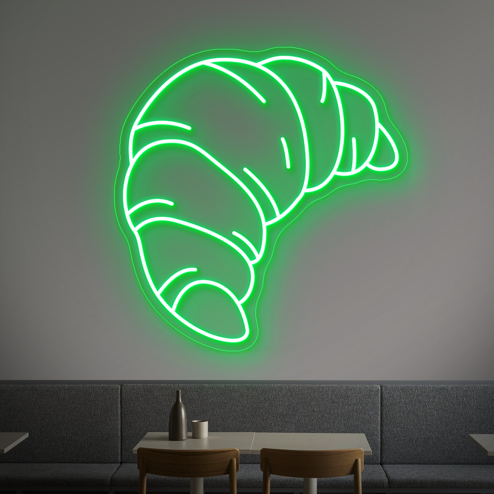 Croissant Neon Sign - LED Neon Light for Bakeries, Cafes & Kitchen Decor