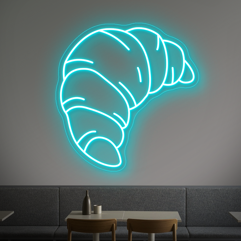 Croissant Neon Sign - LED Neon Light for Bakeries, Cafes & Kitchen Decor