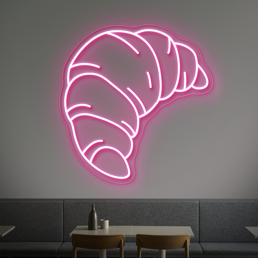 Croissant Neon Sign - LED Neon Light for Bakeries, Cafes & Kitchen Decor