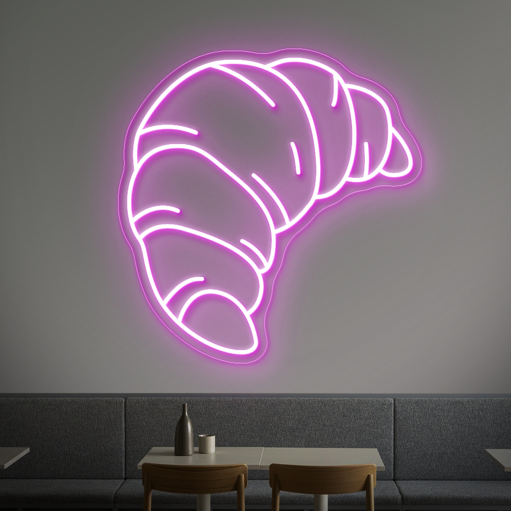 Croissant Neon Sign - LED Neon Light for Bakeries, Cafes & Kitchen Decor