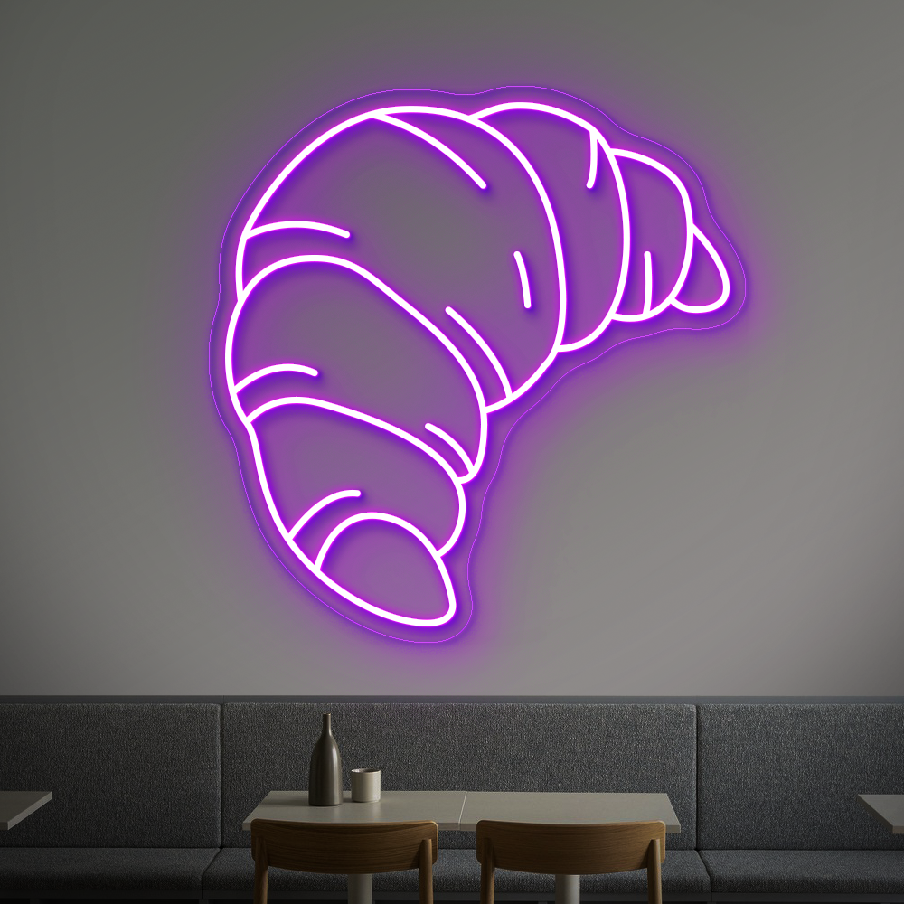 Croissant Neon Sign - LED Neon Light for Bakeries, Cafes & Kitchen Decor