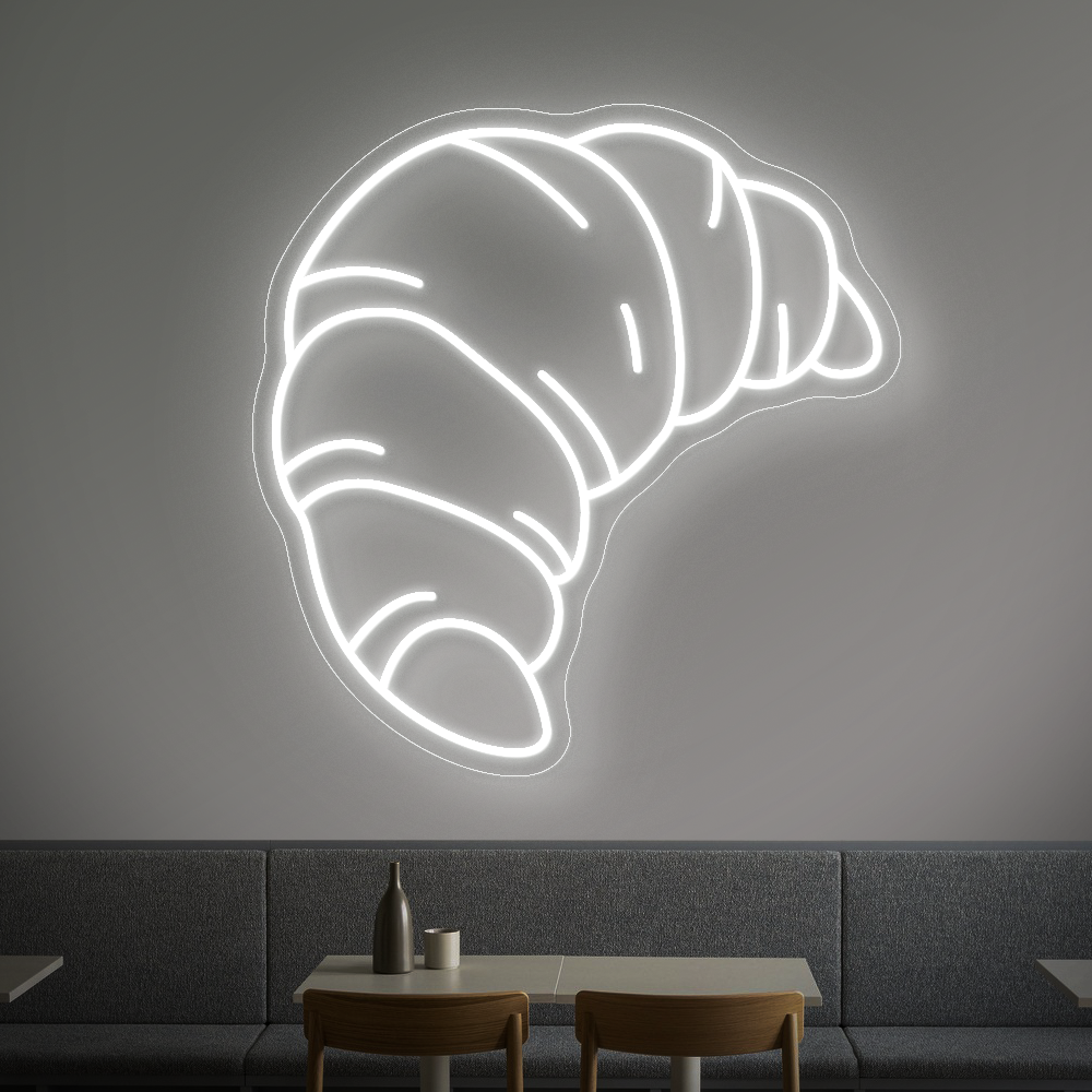 Croissant Neon Sign - LED Neon Light for Bakeries, Cafes & Kitchen Decor