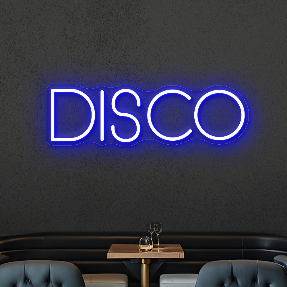 Disco -Neonzeichen - lebendige LED -Wandkunst für Clubs, Lounges & DJs