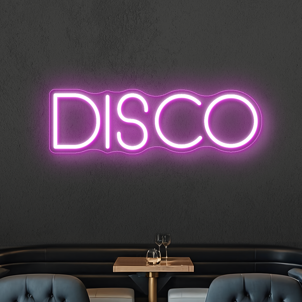 Disco Neon Sign - Vibrant LED Wall Art for Clubs, Lounges & DJs
