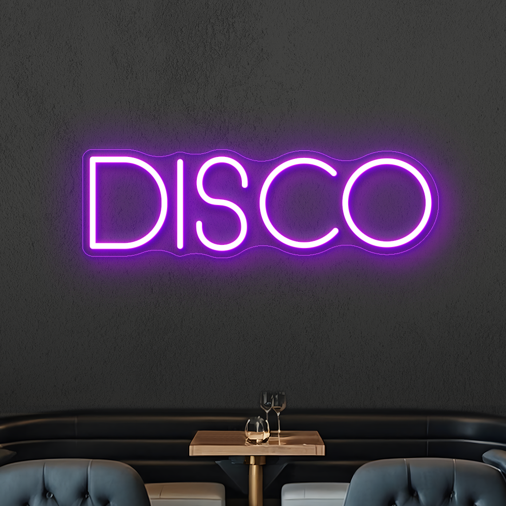 Disco Neon Sign - Vibrant LED Wall Art for Clubs, Lounges & DJs