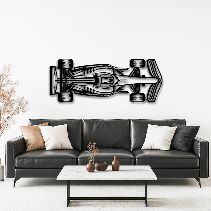 Formula 1 Top View Silhouette - F1 Race Car Metal Wall Art