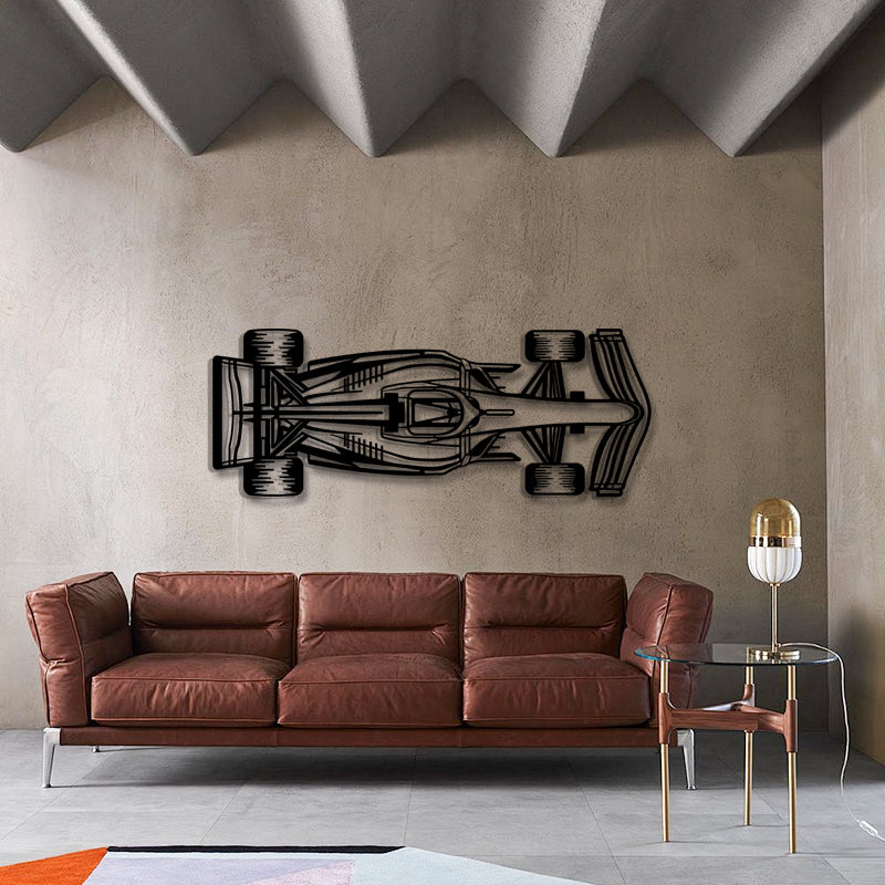 Formula 1 Top View Silhouette - F1 Race Car Metal Wall Art