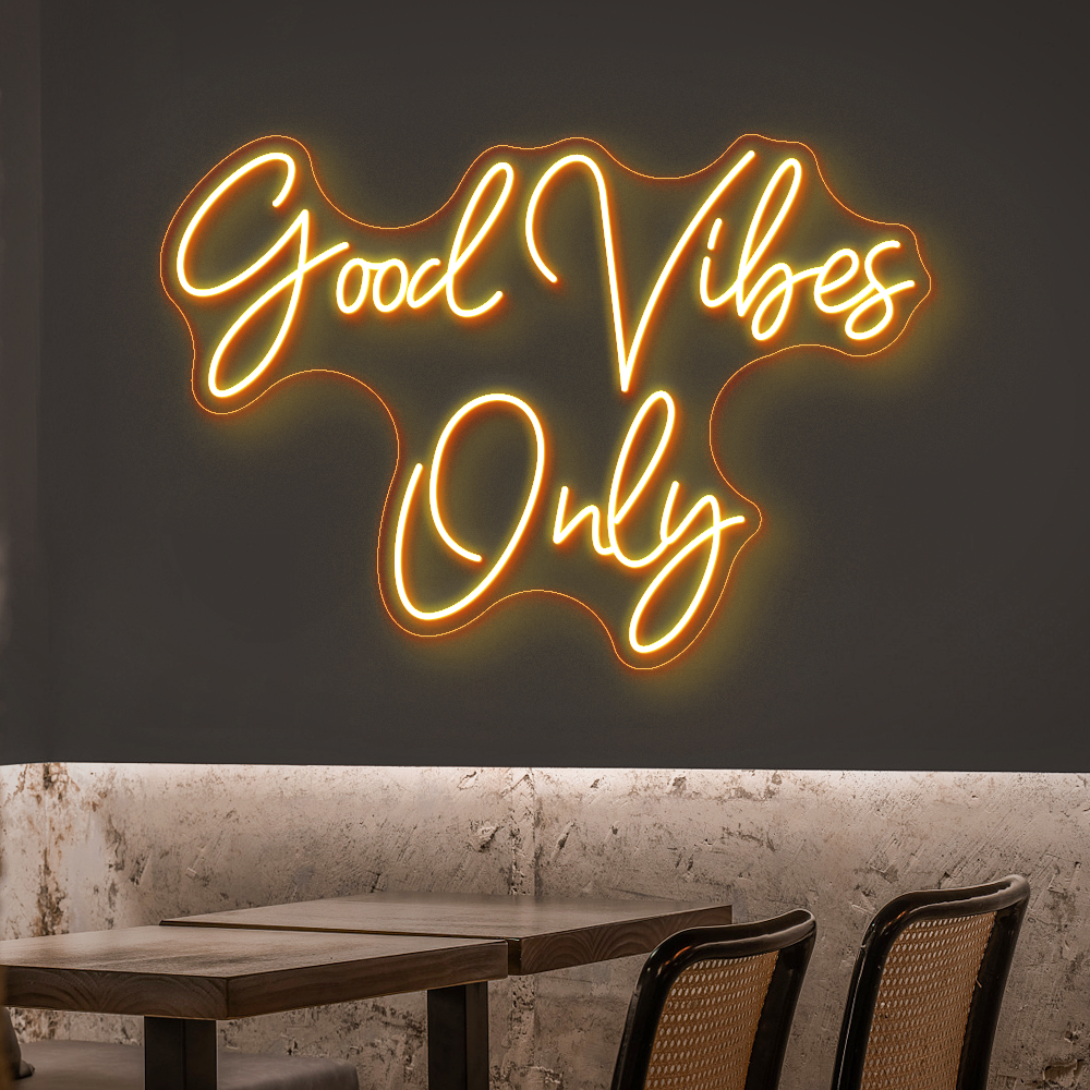 Good Vibes Only Neon Sign - LED Neon Light for Home Decor, Living Room & Bedroom