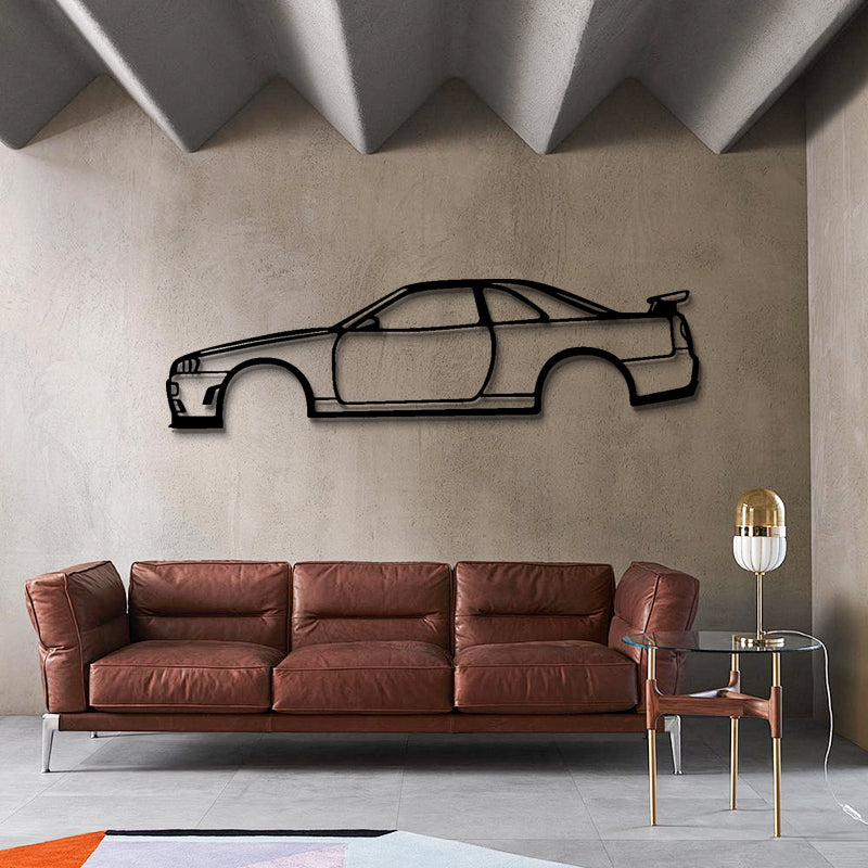 GT-R R34 Side Profile Silhouette - JDM Sports Car Metal Wall Art