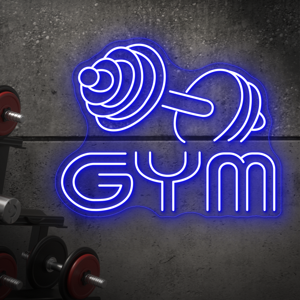 Barbell GYM Neon Sign - LED Neon Light for Home Gyms & Fitness Studios