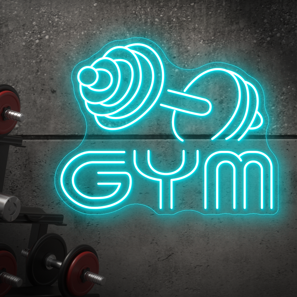 Barbell GYM Neon Sign - LED Neon Light for Home Gyms & Fitness Studios