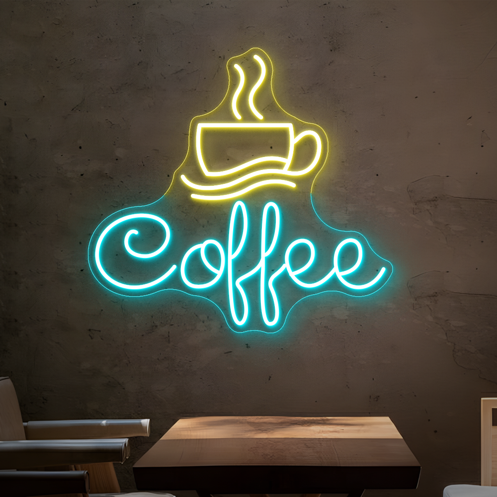 Hot Coffee & Cup Neon Sign – Perfect LED Neon Light for Coffee Lovers