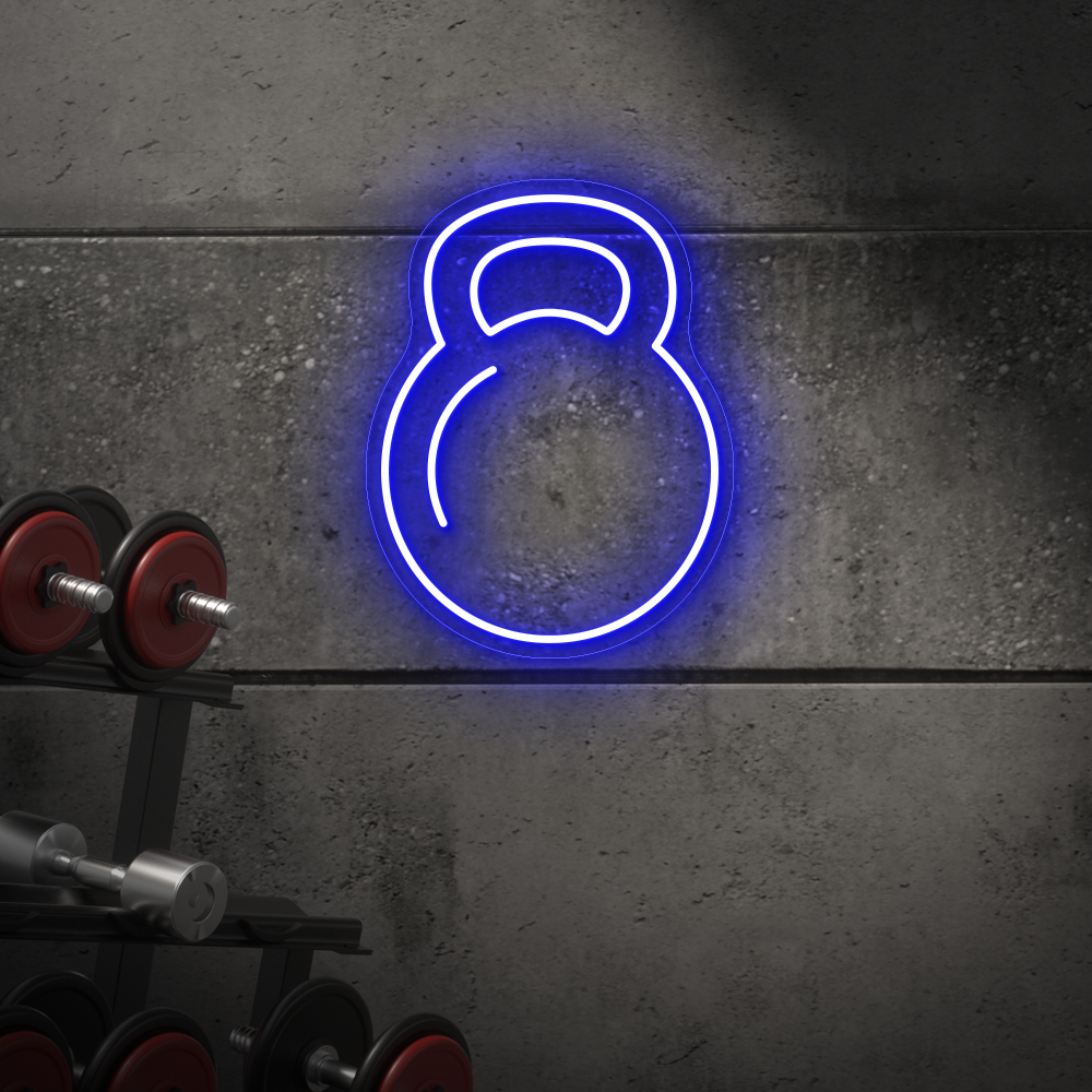 Kettlebell Neon Sign - LED Neon Light for Gyms, CrossFit Studios & Home Workouts