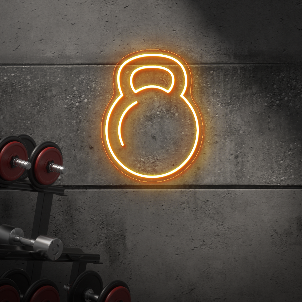 Kettlebell Neon Sign - LED Neon Light for Gyms, CrossFit Studios & Home Workouts
