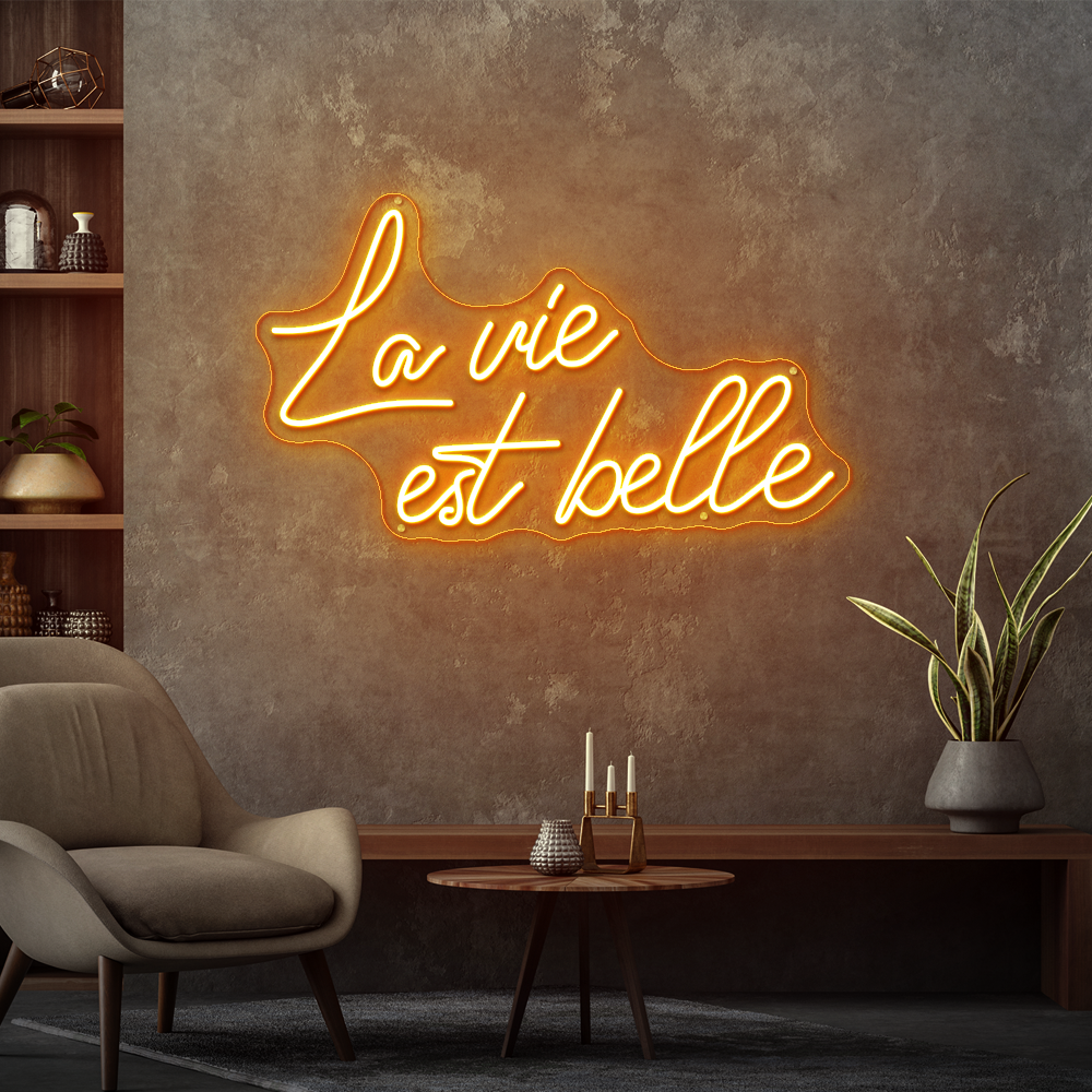 La Vie Est Belle Neon Sign – Elegant LED Wall Decor
