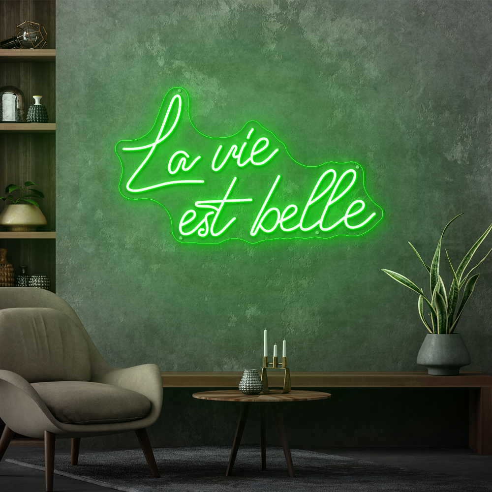 La Vie Est Belle Neon Sign – Elegant LED Wall Decor
